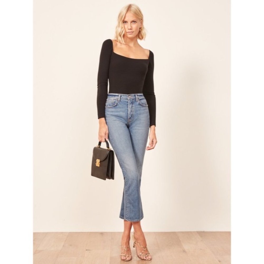 Reformation Jordi Kick Flare Jean in Antigua Wash